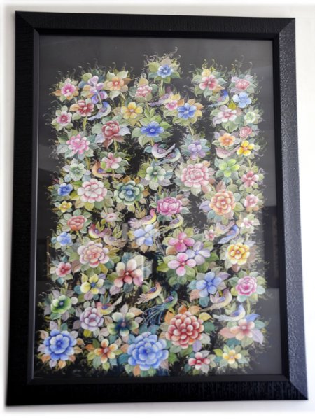 تابلوی نقاشی گل و مرغ