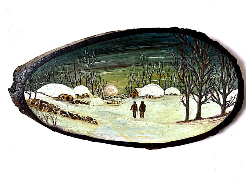 نقاشی روی چوب